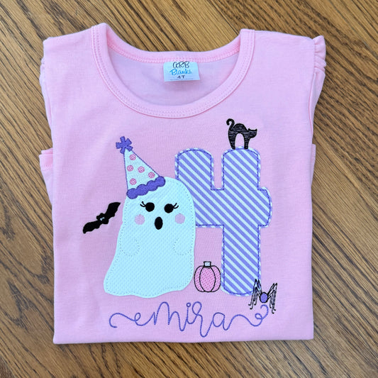 Spooky Ghost Birthday Appliqué Shirt