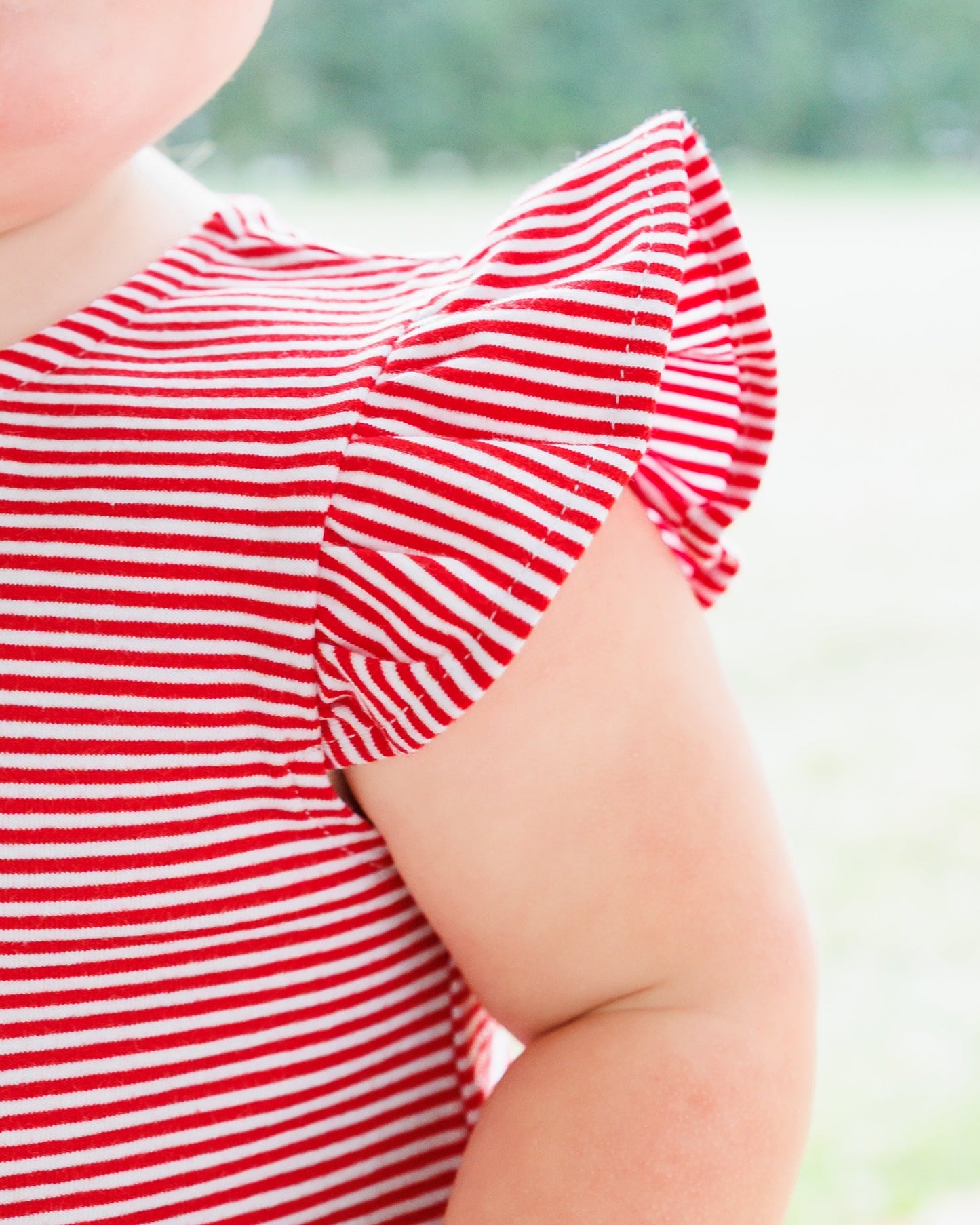 Gracie Diaper Set - Red Stripe and Navy