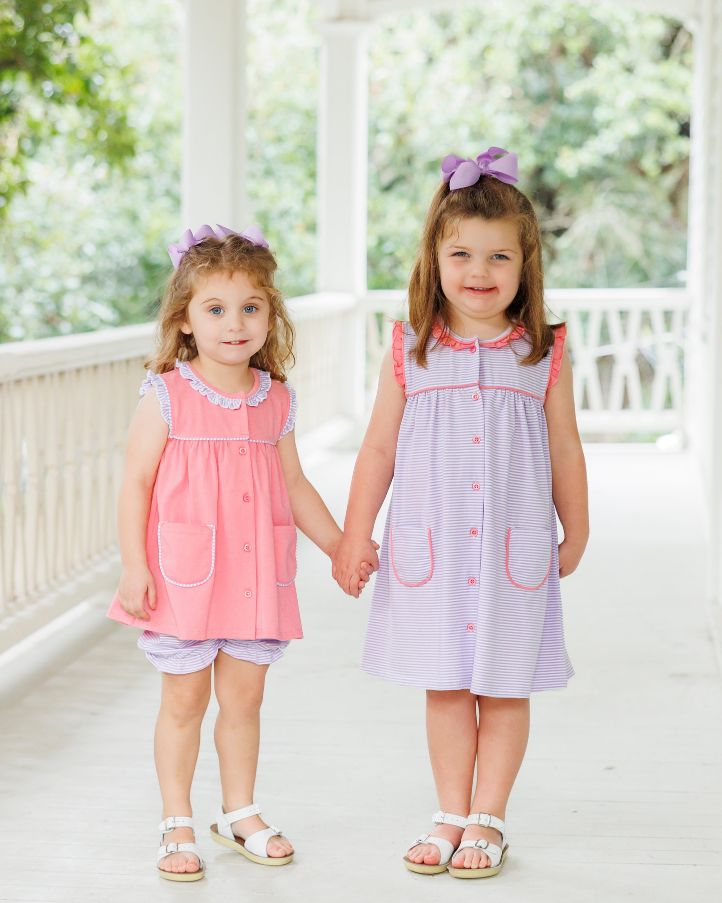 Harper Bloomer Set - Pink and Purple Stripe