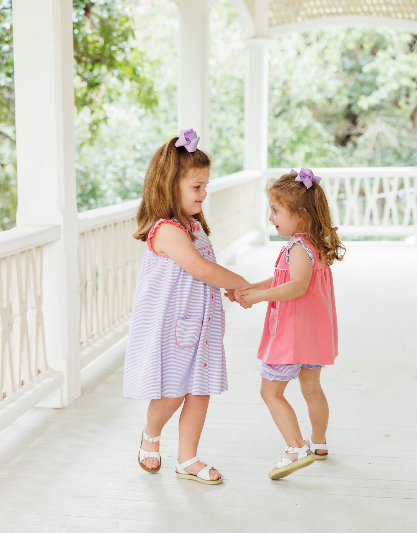 Harper Bloomer Set - Pink and Purple Stripe