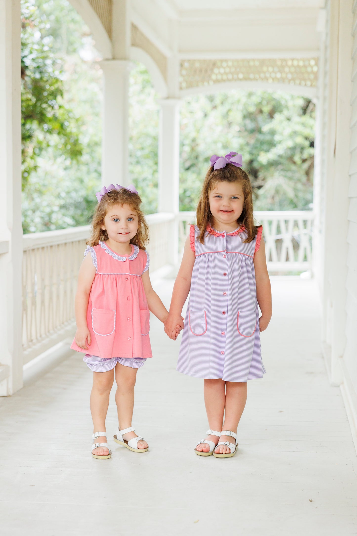 Harper Bloomer Set - Pink and Purple Stripe