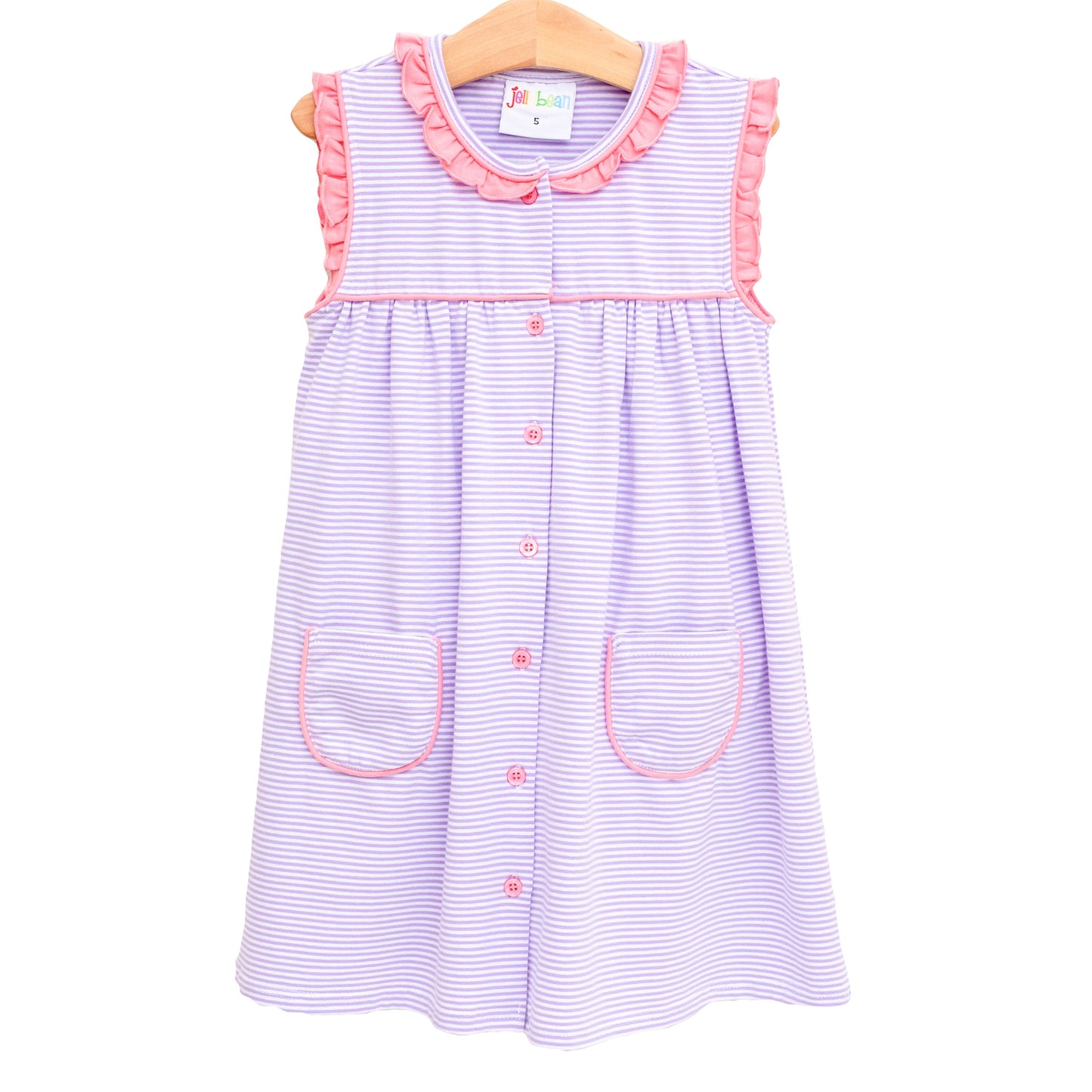 Harper Dress - Purple Stripe & Pink