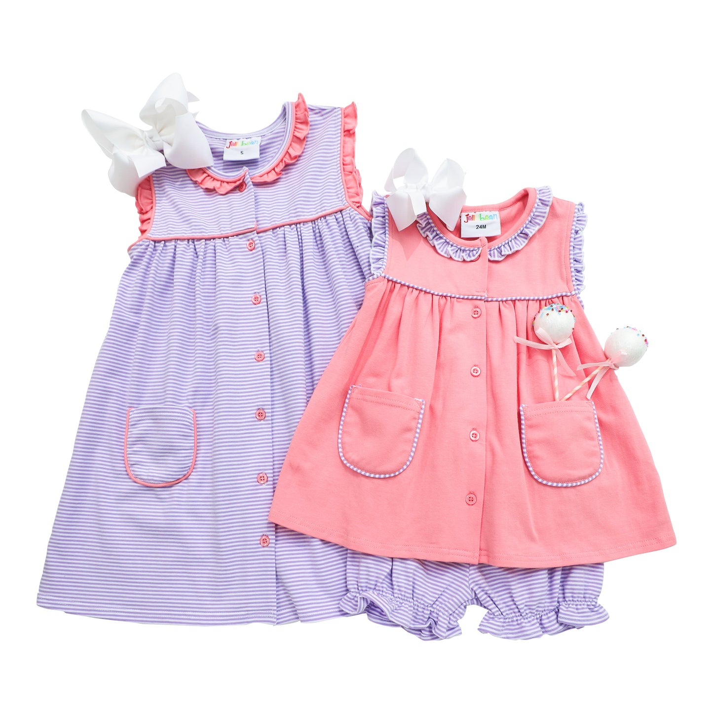 Harper Dress - Purple Stripe & Pink