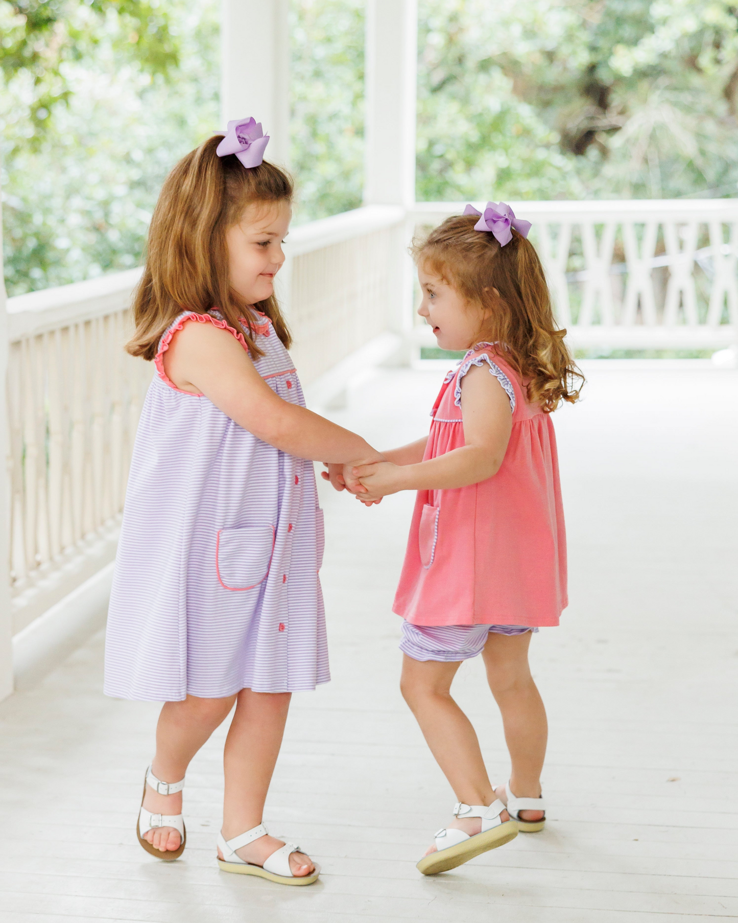 Harper Dress - Purple Stripe & Pink