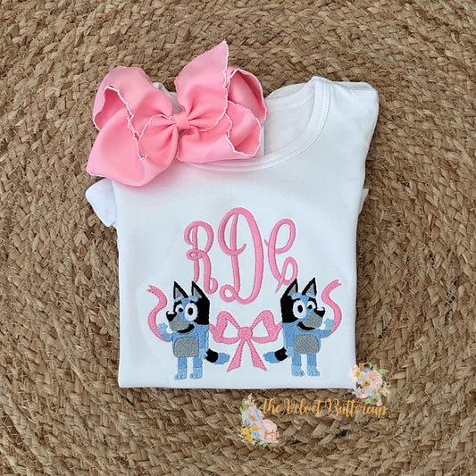 Bluey Monogram Frame with Bow
