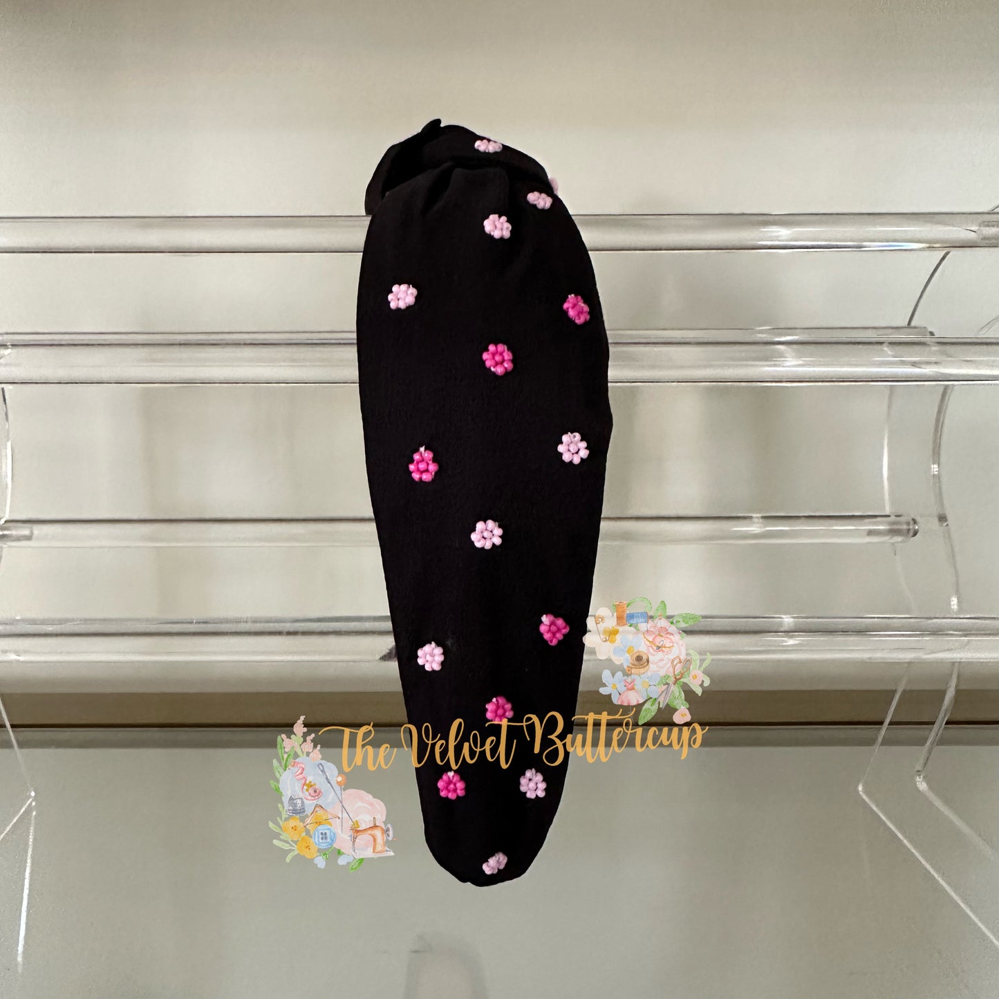 Custom Name Headband - Pink & Black