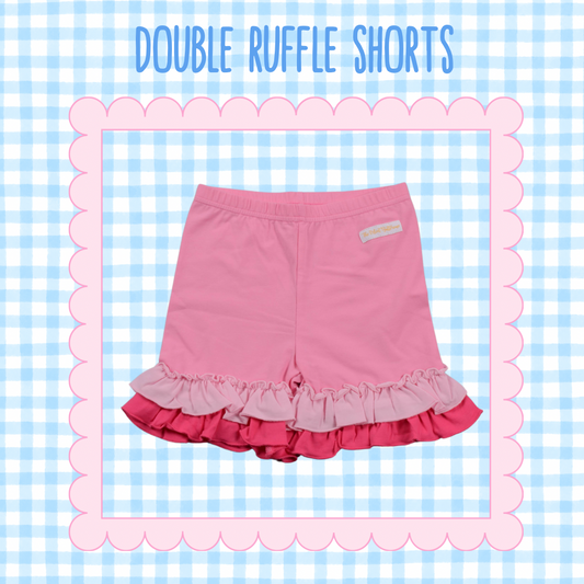 Double Ruffle Shorts - Pixie Pink