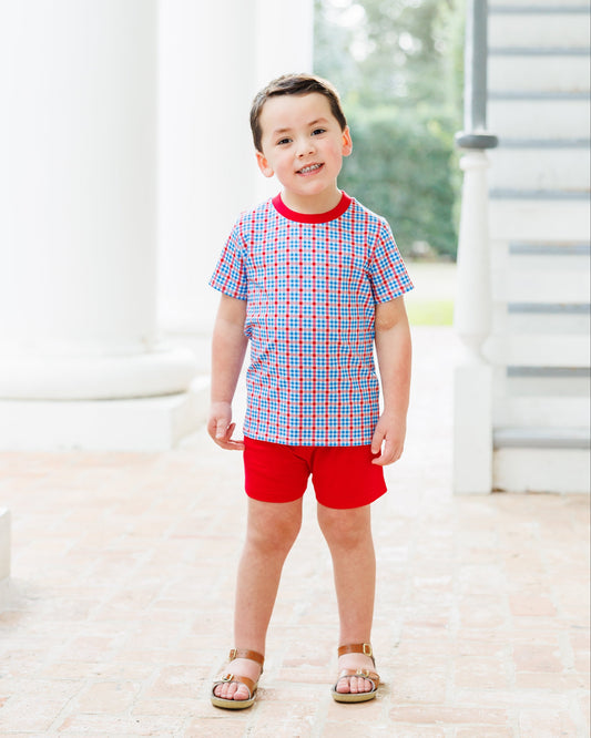 Patriotic Plaid - Avery Shorts Set