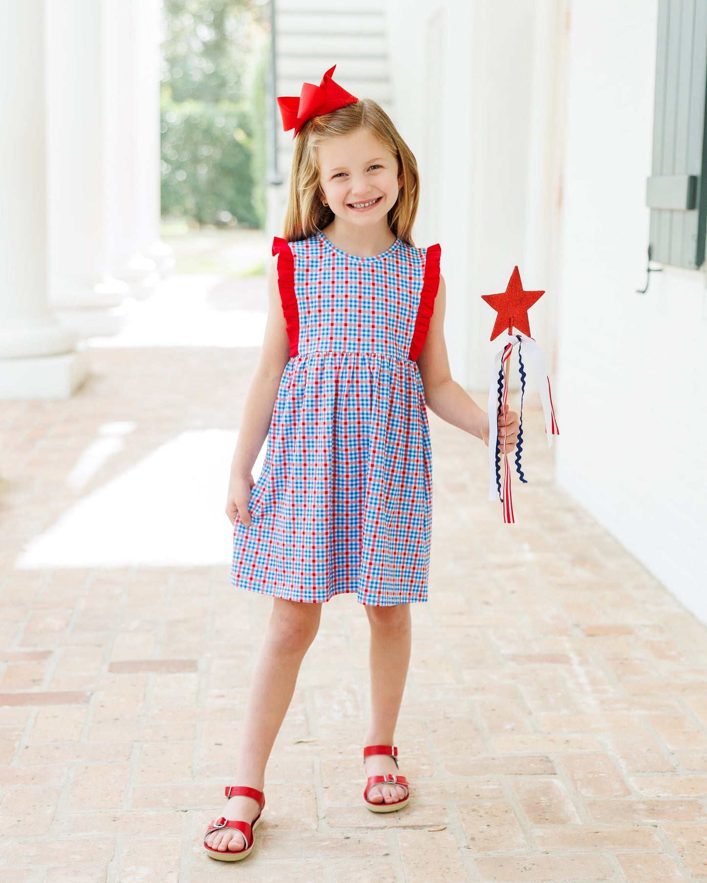 Patriotic Plaid Evie Dress