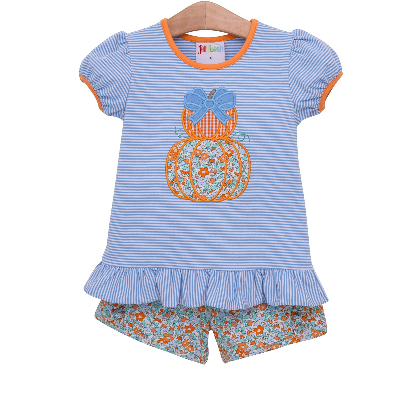 Pumpkin Stack Ruffle Shorts Set