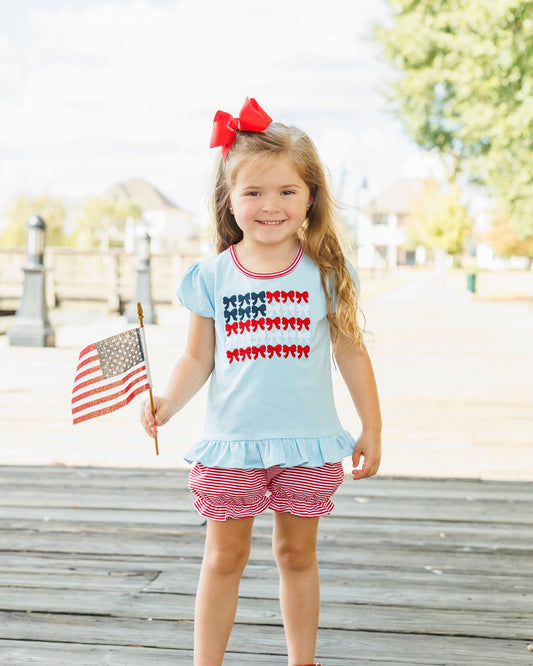Red, White and Bows Bloomer Set