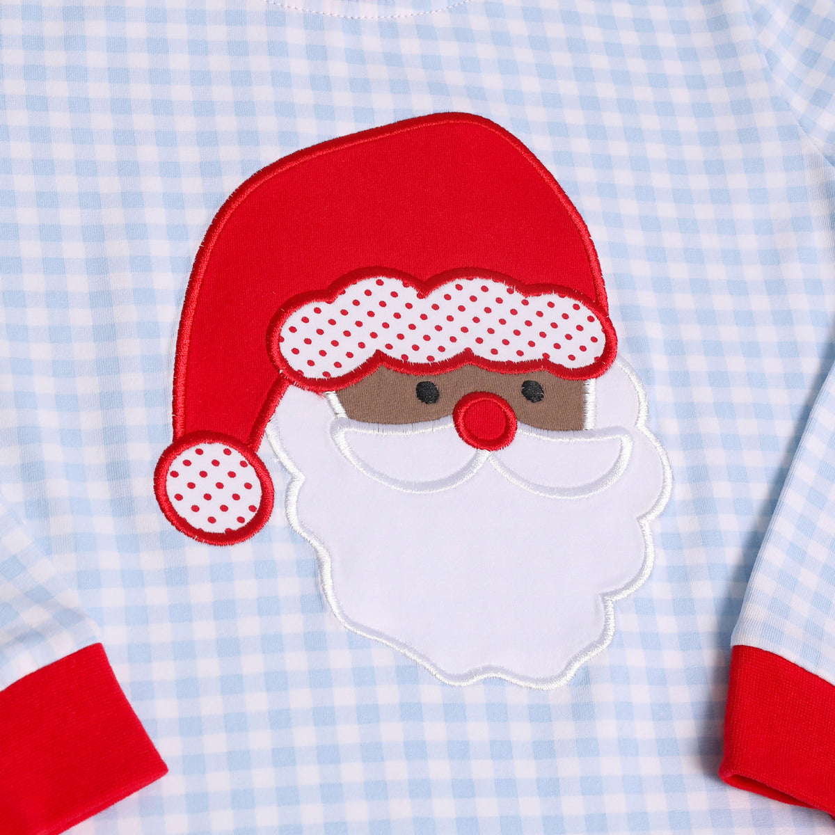Santa Face Blue Gingham Set - Dark Skin – The Velvet Buttercup
