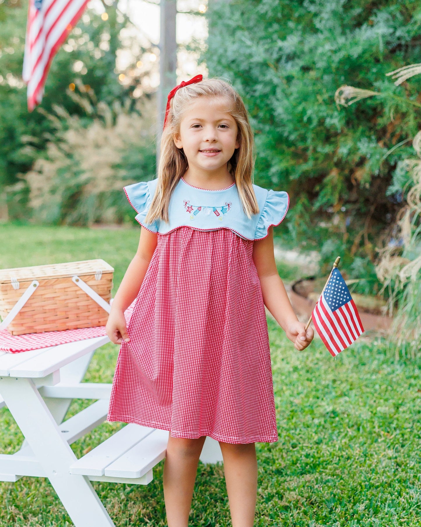 Star Spangled Banner Scallop Dress