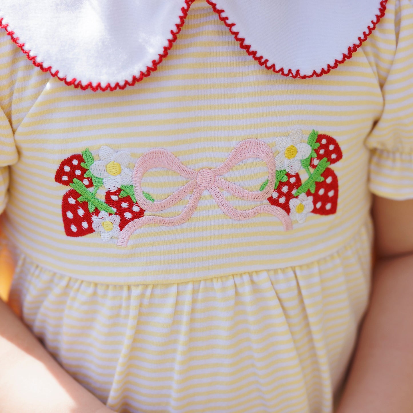 Strawberry and Bow Charlotte Bloomer Set