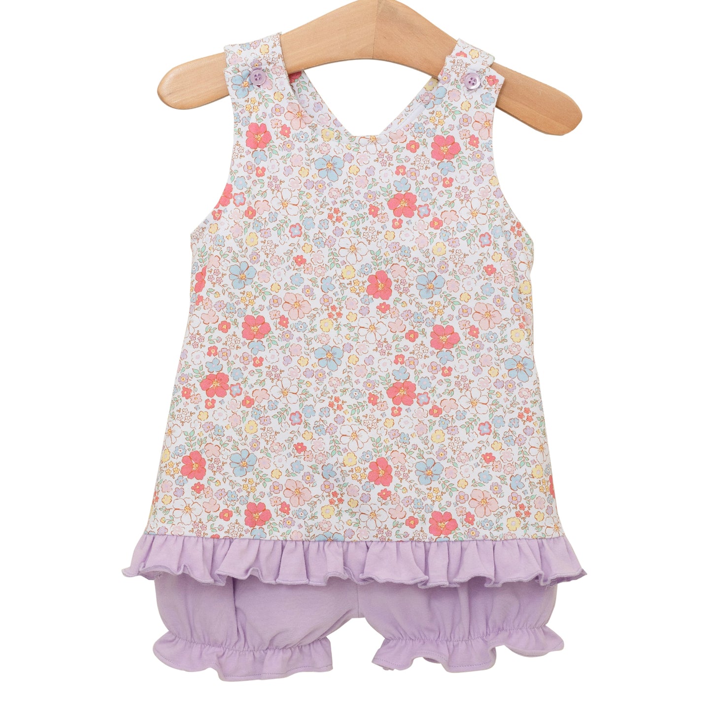 Summer Floral Ruffle Short Set