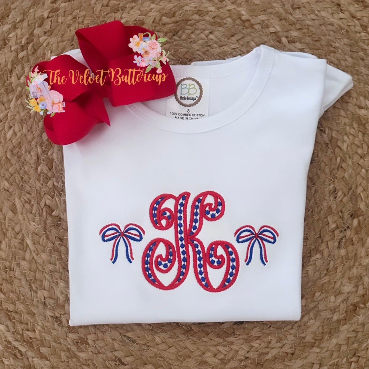 Patriotic Monogram with Bows Shirt