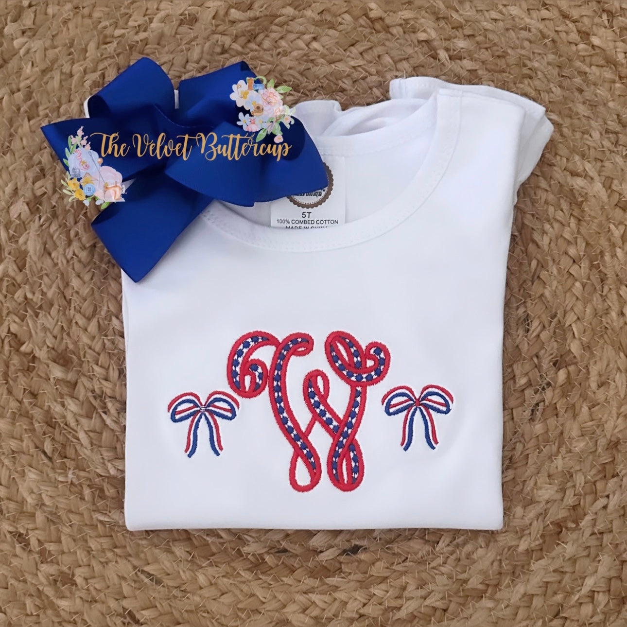 Patriotic Monogram with Bows Shirt