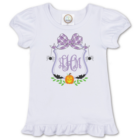 Girls Halloween Crest with Monogram