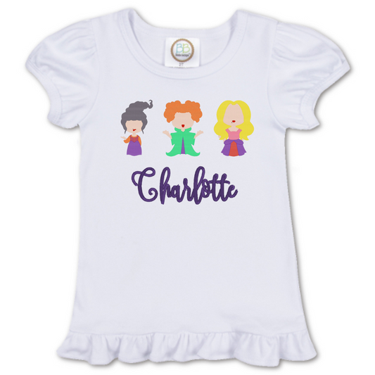 Hocus Pocus Sisters Embroidered Tee