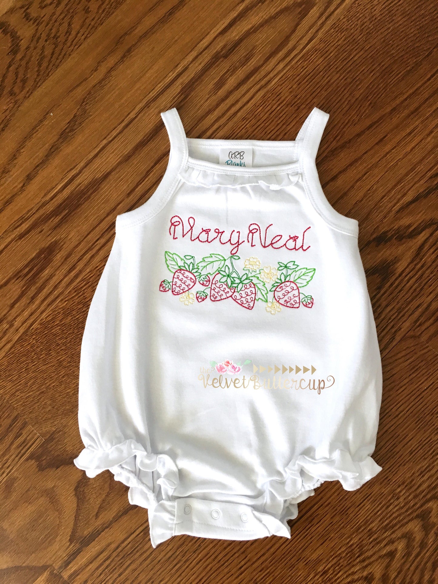 Baby Gift - Strawberry Design - Strawberry Picking - Strawberry Bubble - Strawberry Tee - Baby Shower Gift - Ruffle Bubble - Bubble Romper