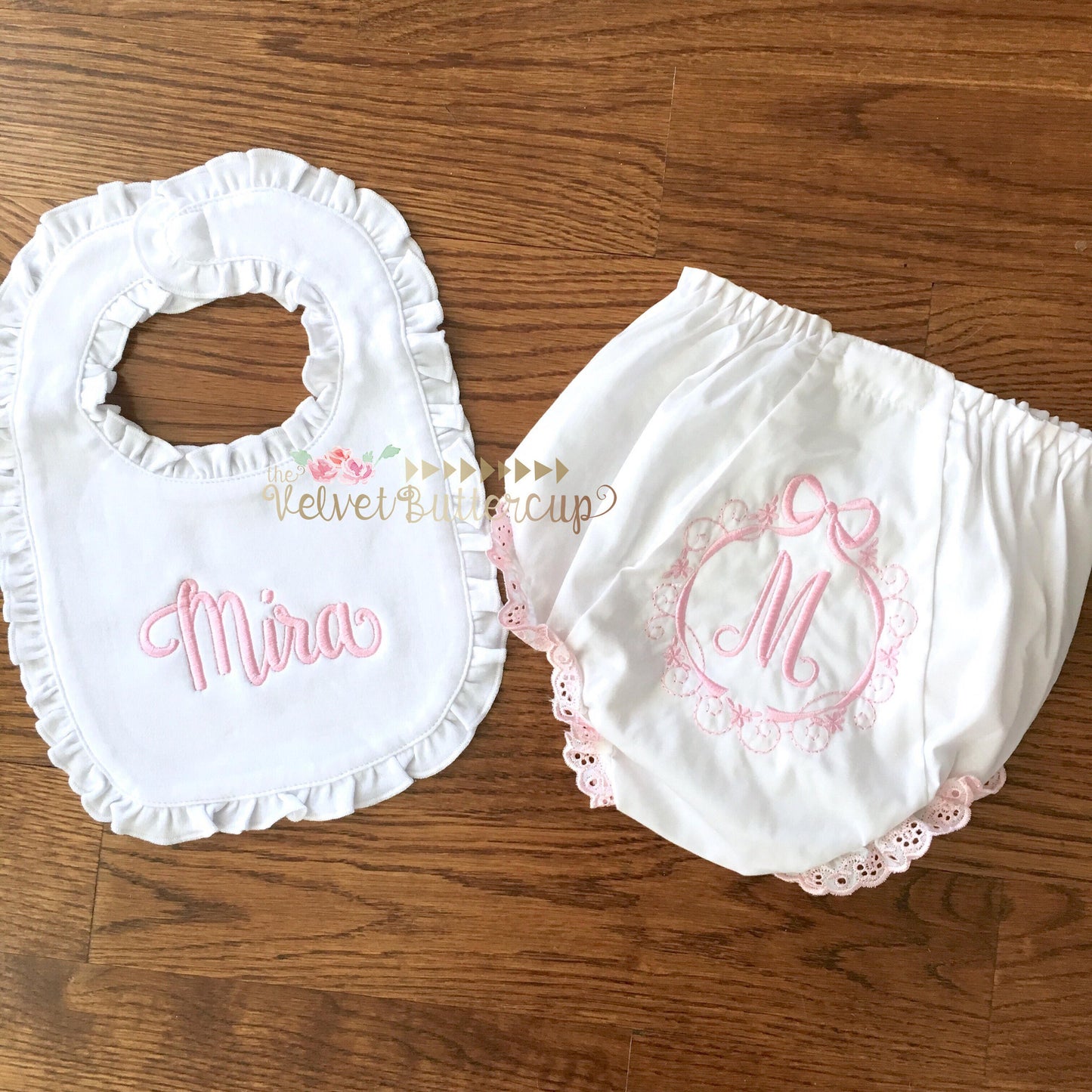 Monogram Baby Shower Set - Monogram Baby Set - Monogram Baby Bloomers - Baby Shower Gift - Baby Gift - Shower Gift - Monogrammed Gift