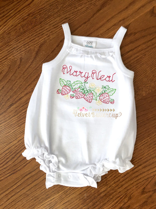 Baby Gift - Strawberry Design - Strawberry Picking - Strawberry Bubble - Strawberry Tee - Baby Shower Gift - Ruffle Bubble - Bubble Romper