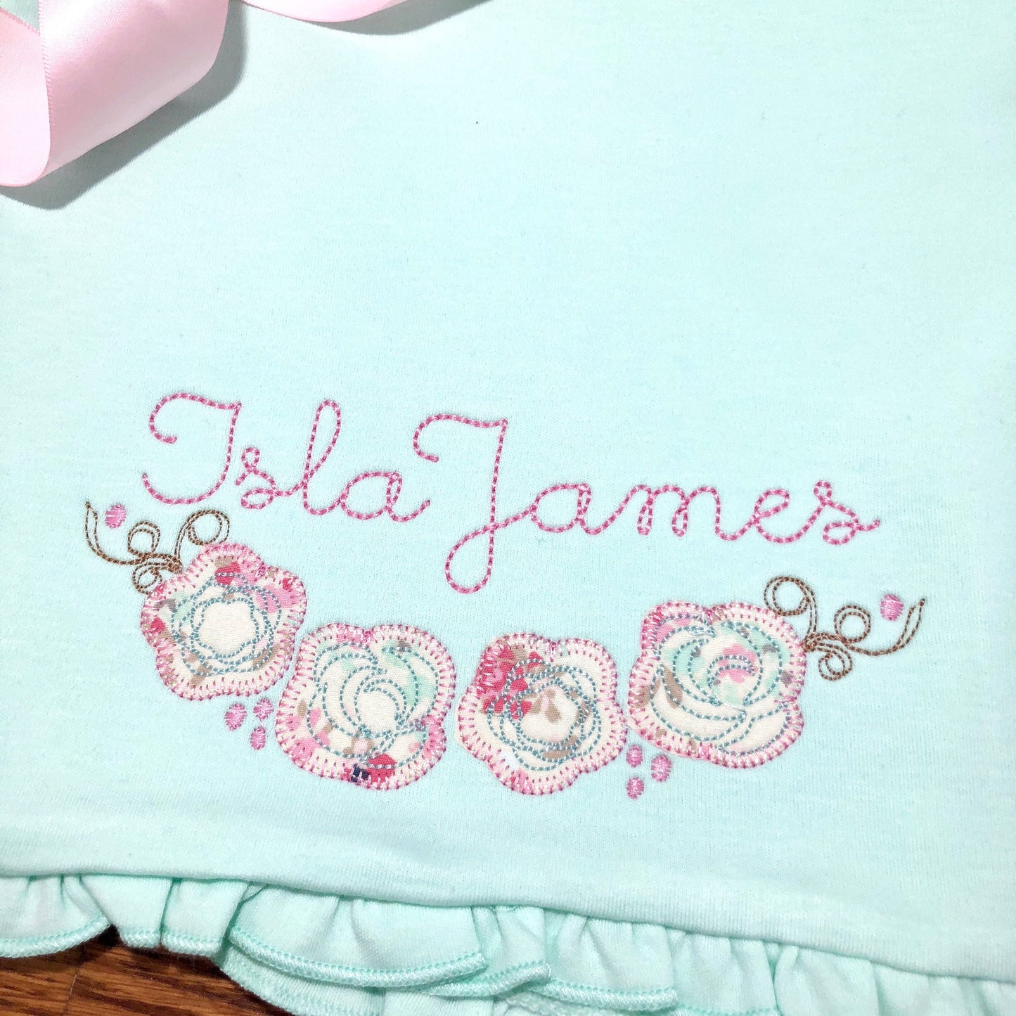 Floral Burp CLoth with Name or Monogram