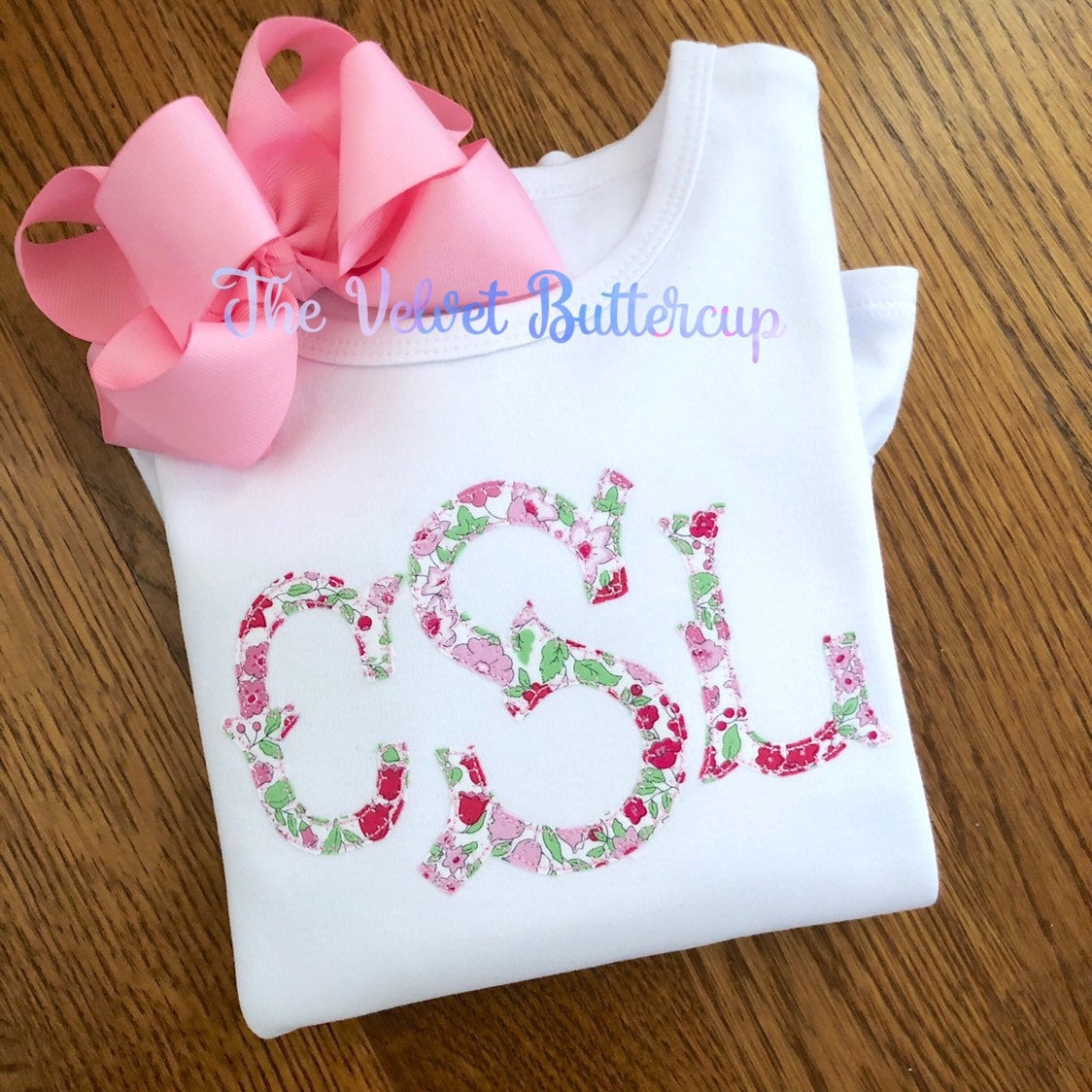 Floral Monogram Shirt - Monogrammed Shirt - Applique Monogram Shirt - Applique Shirt - Summer Shirt - Personalized Shirt - Girls Monogram