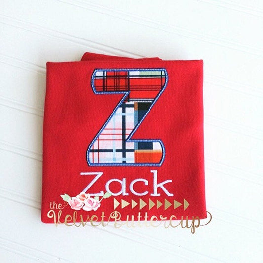 Boys Personalized Shirt - Monogrammed Shirt - Summer Shirt - Personalized Shirt - Plaid Shirt - Preppy Shirt - Back to School Shirt