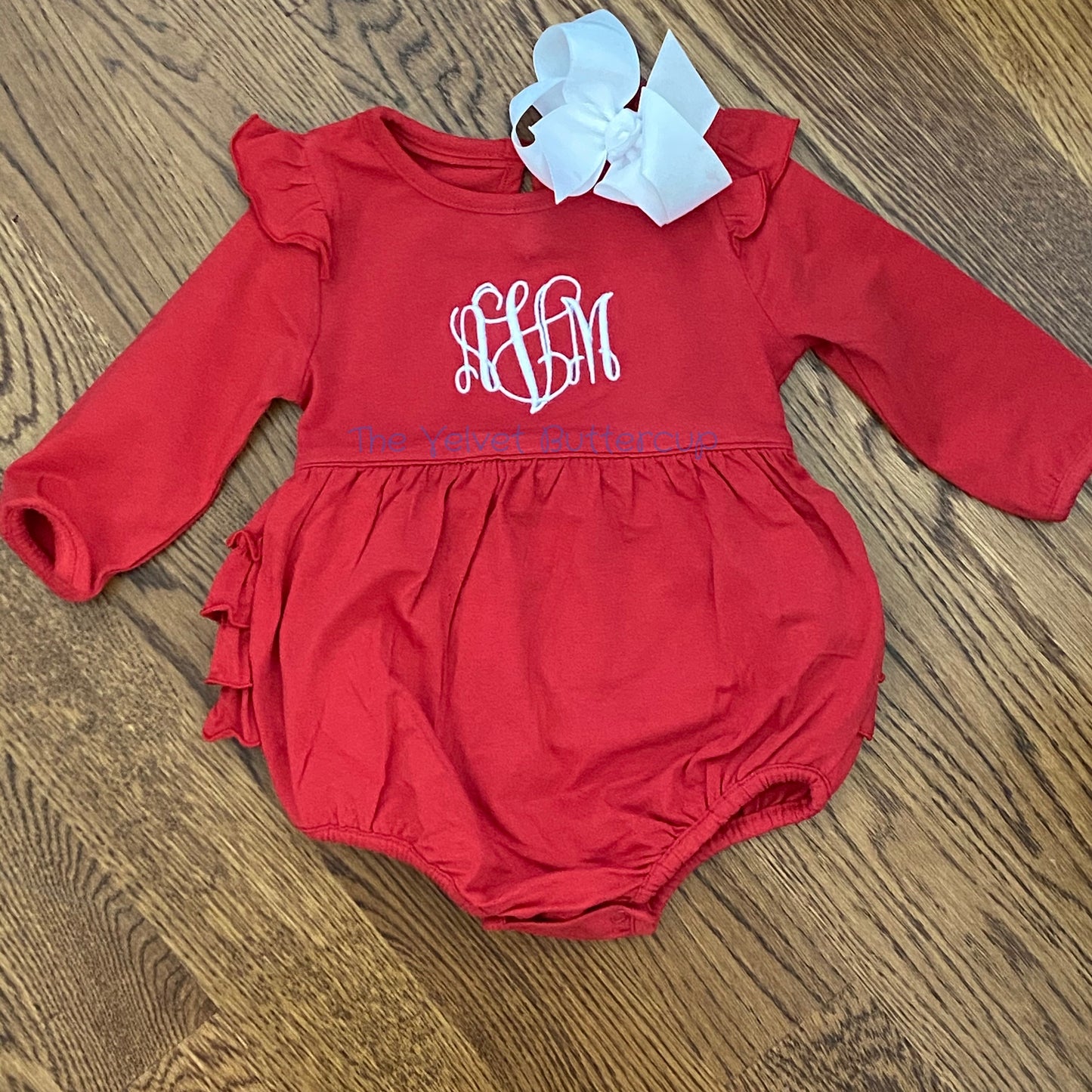 Red Baby Bubble with Ruffle