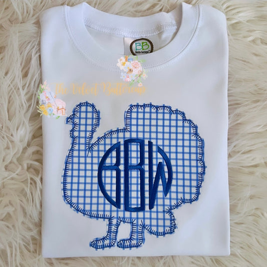 Boys Turkey Appliqué with Monogram