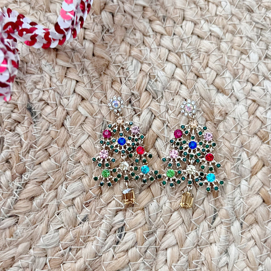 Christmas Tree Jewel Earrings