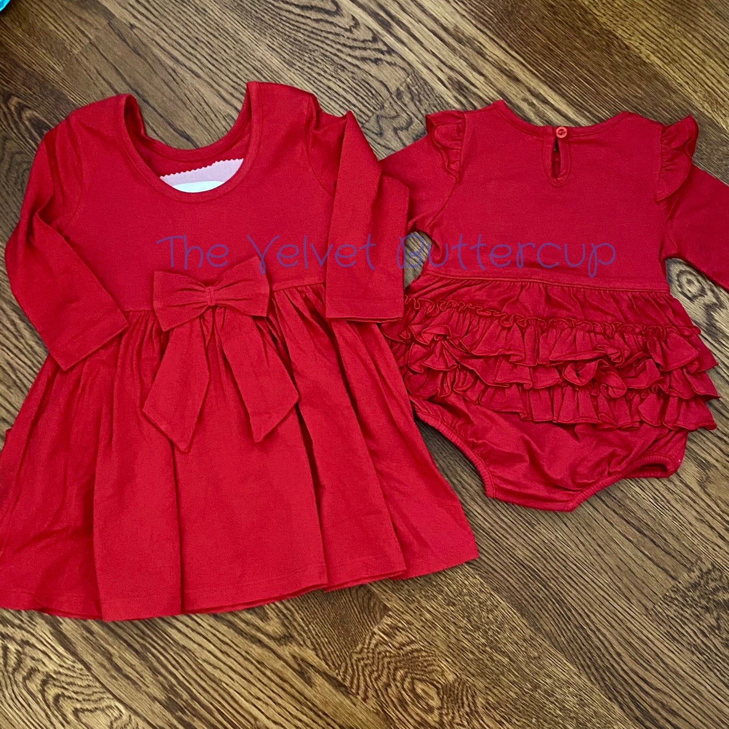 Red Baby Bubble with Ruffle