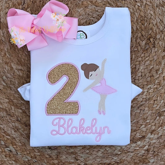 Ballet Birthday Appliqué Shirt with Name