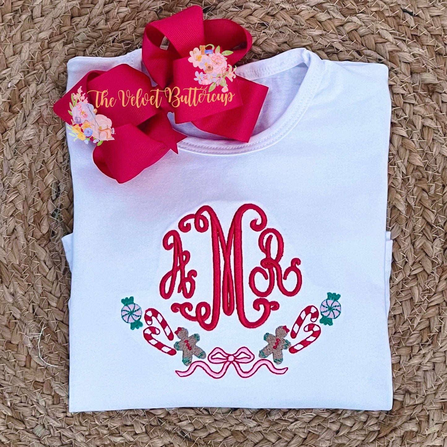 Christmas Sweets Embroidered Frame with Monogram