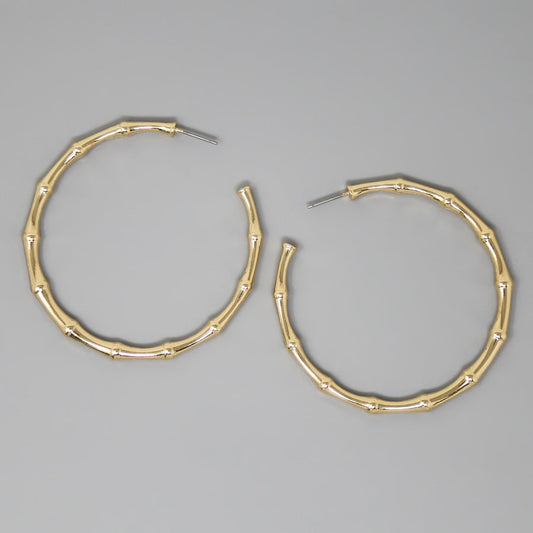 Gold Tone Bamboo Earrings