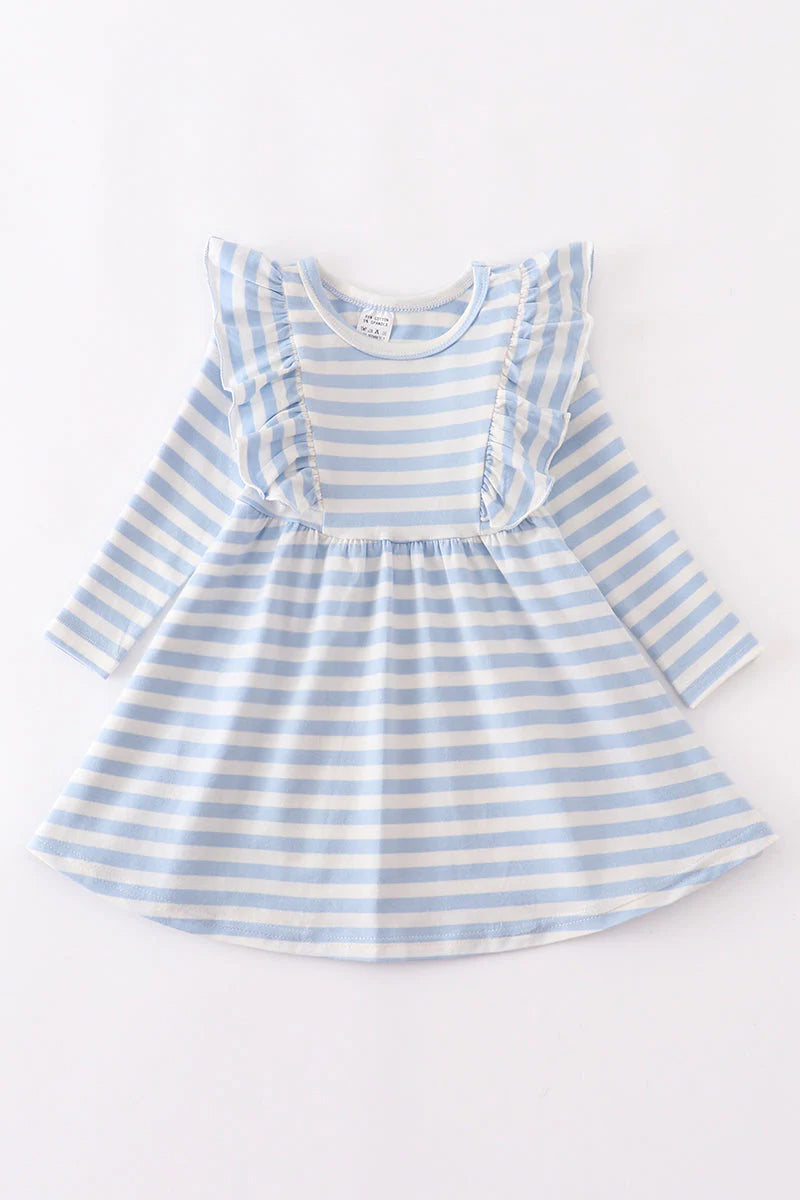 Fall Stripe Dress with Single Letter Monogram