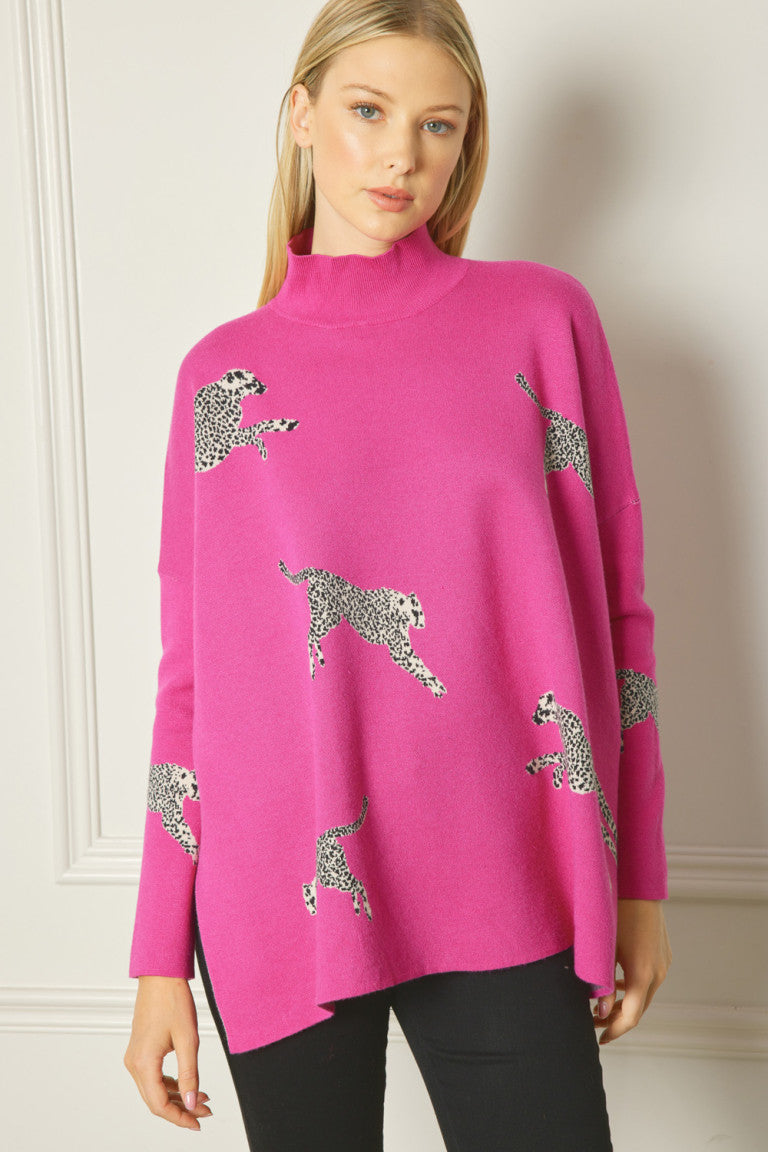 Sweater with Leopards Extended Sizes