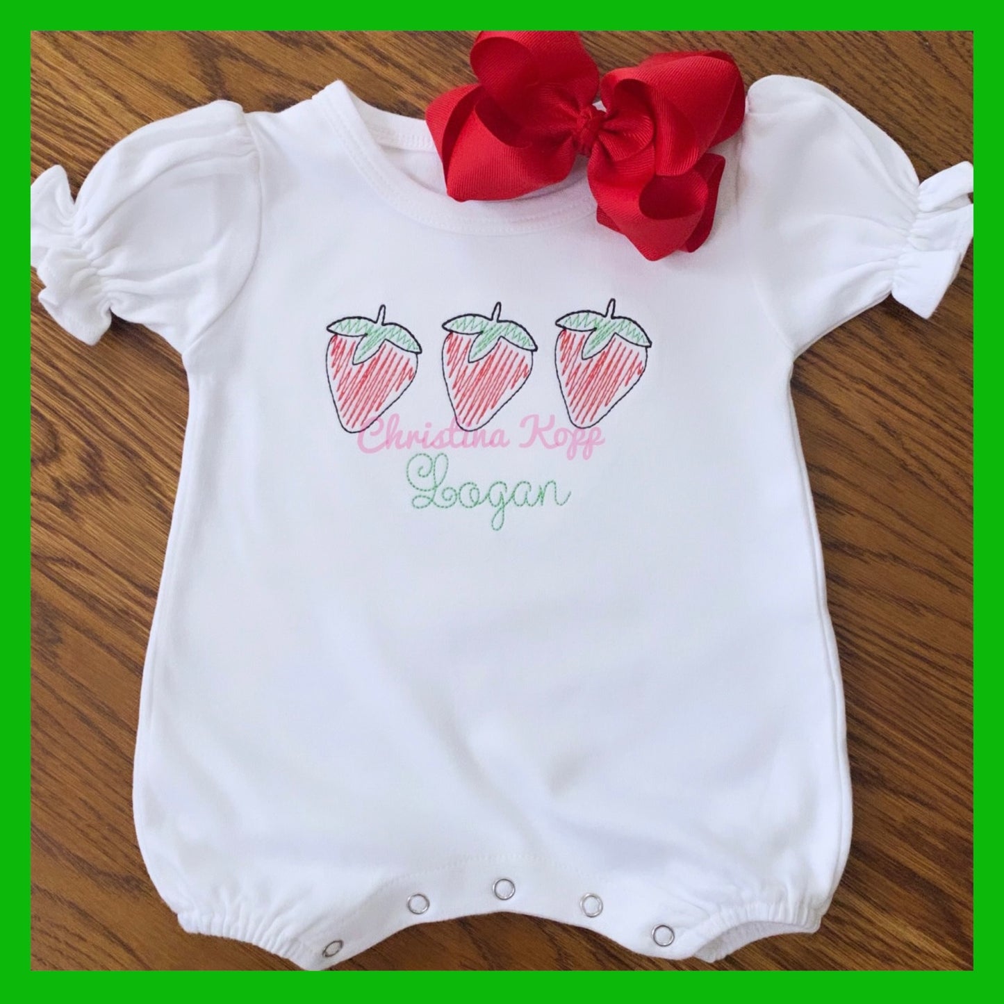 Strawberry Embroidered Design