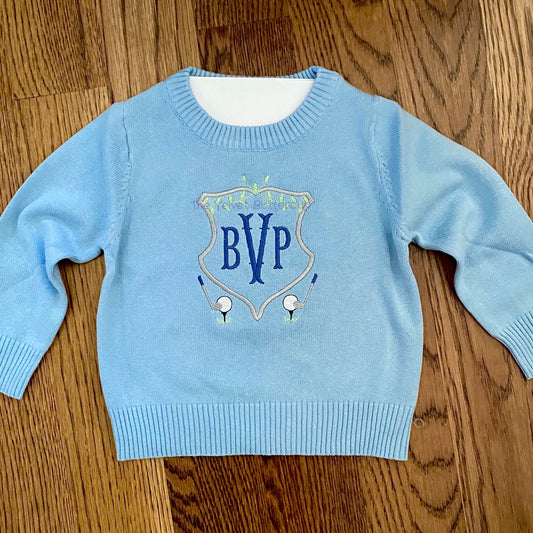 Boys Golf Crest Sweater