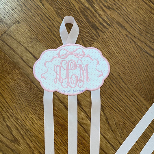Bow holder with monogram