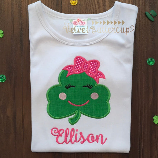 Shamrock with Bow Appliqué Shirt