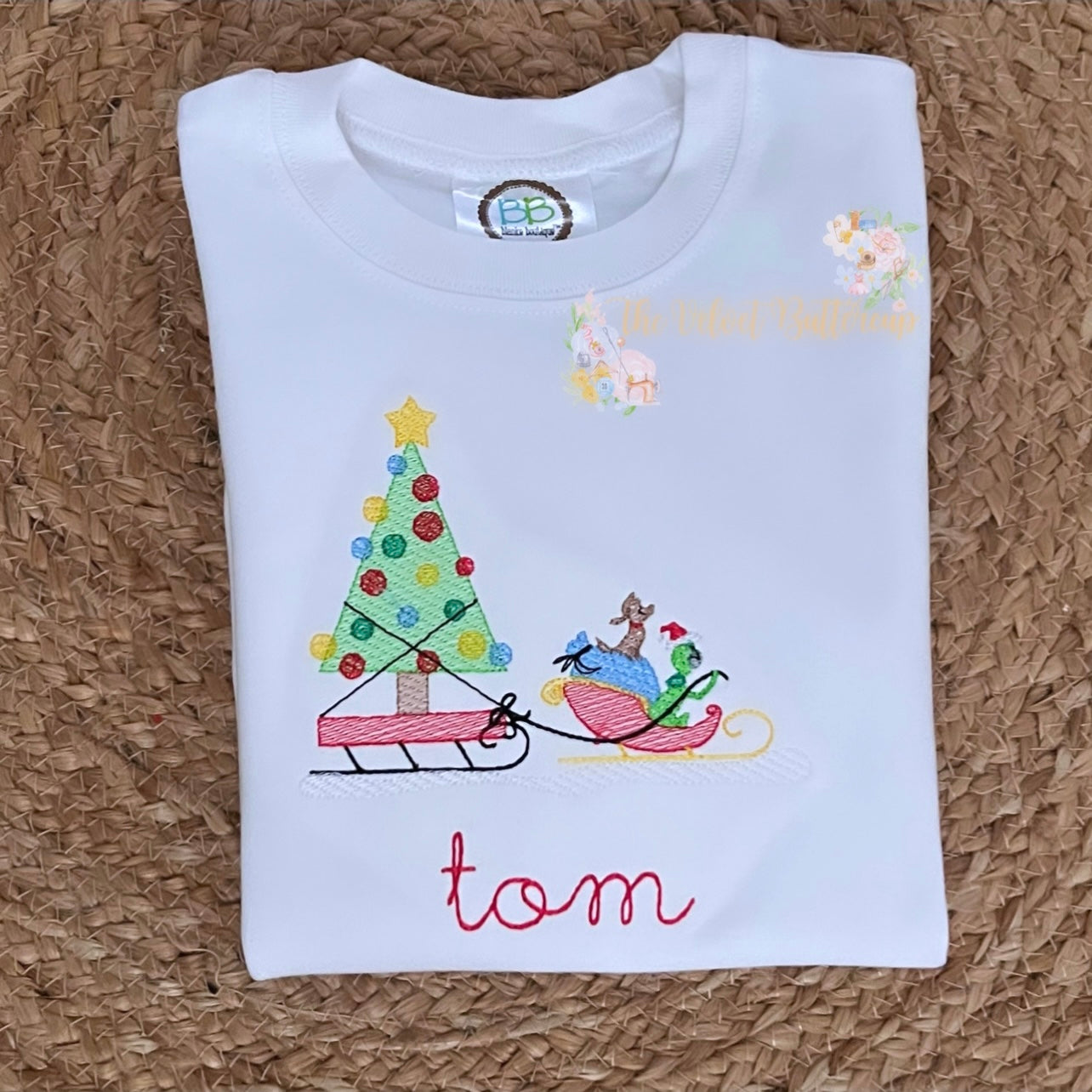 The Grinch Christmas Shirt Embroidered with Name