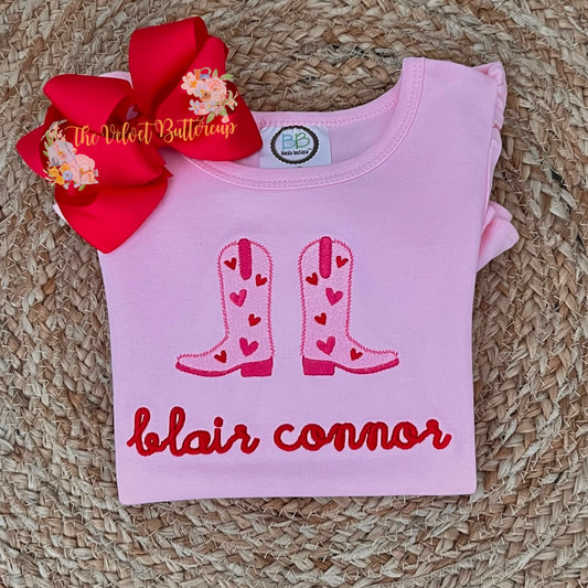 Valentines Day Boots with Name - Heart Boots